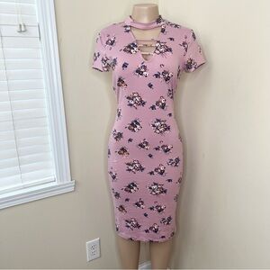 ALMOST FAMOUS Pink Floral Bodycon Dress